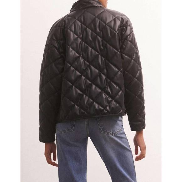 NEW Z SUPPLY heritage faux leather jacket in black - Picture 3 of 6